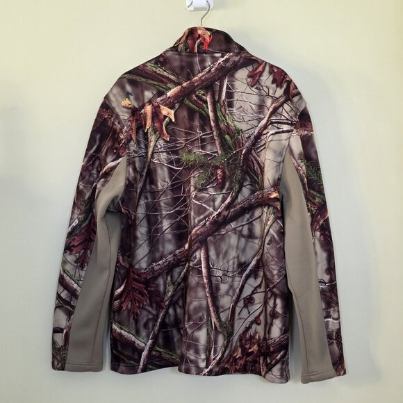 Huntworth Jacket Mens XL Camo Oak Tree Full Zip LS Pockets Fleece Inside Hunting - Picture 2 of 16
